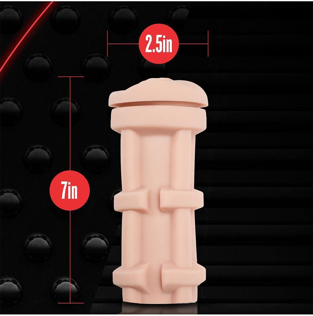 M for Men Soft & Wet Self Lubricating Masturbator Cup Ridge/Orb - Pussy - Vanilla