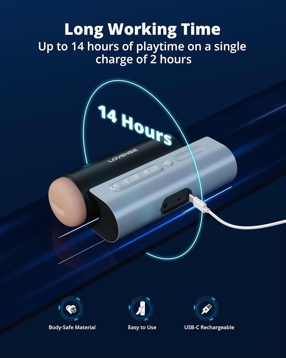 Lovense Solace Rechargeable Thrusting Pussy Masturbator