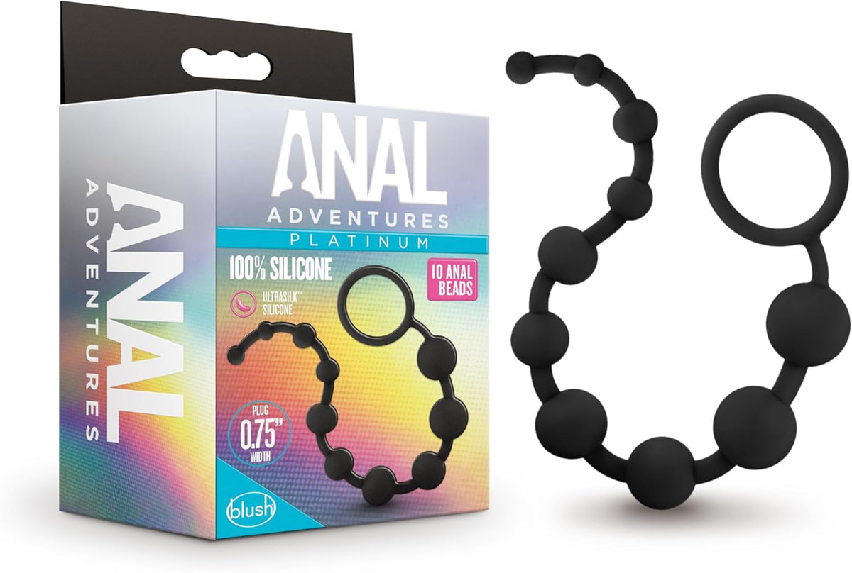 Anal Adventure Platinum Silicone 10 Anal Beads