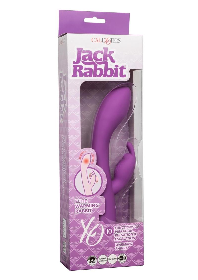 Jack Rabbit Elite Warming Rabbit Rechargeable Silicone Vibrator with Clitoral Stimulator