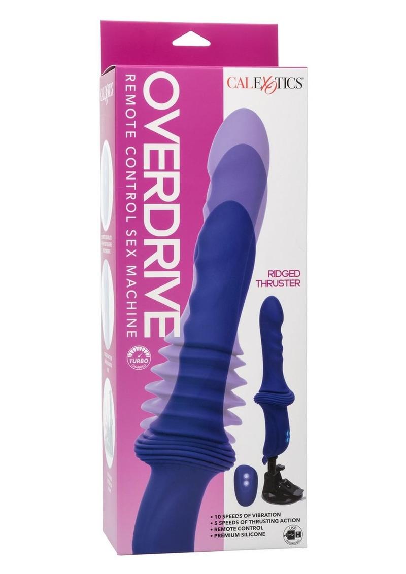 Overdrive Rechargeable Silicone Sex Machine Ridge Thruster with Remote Control