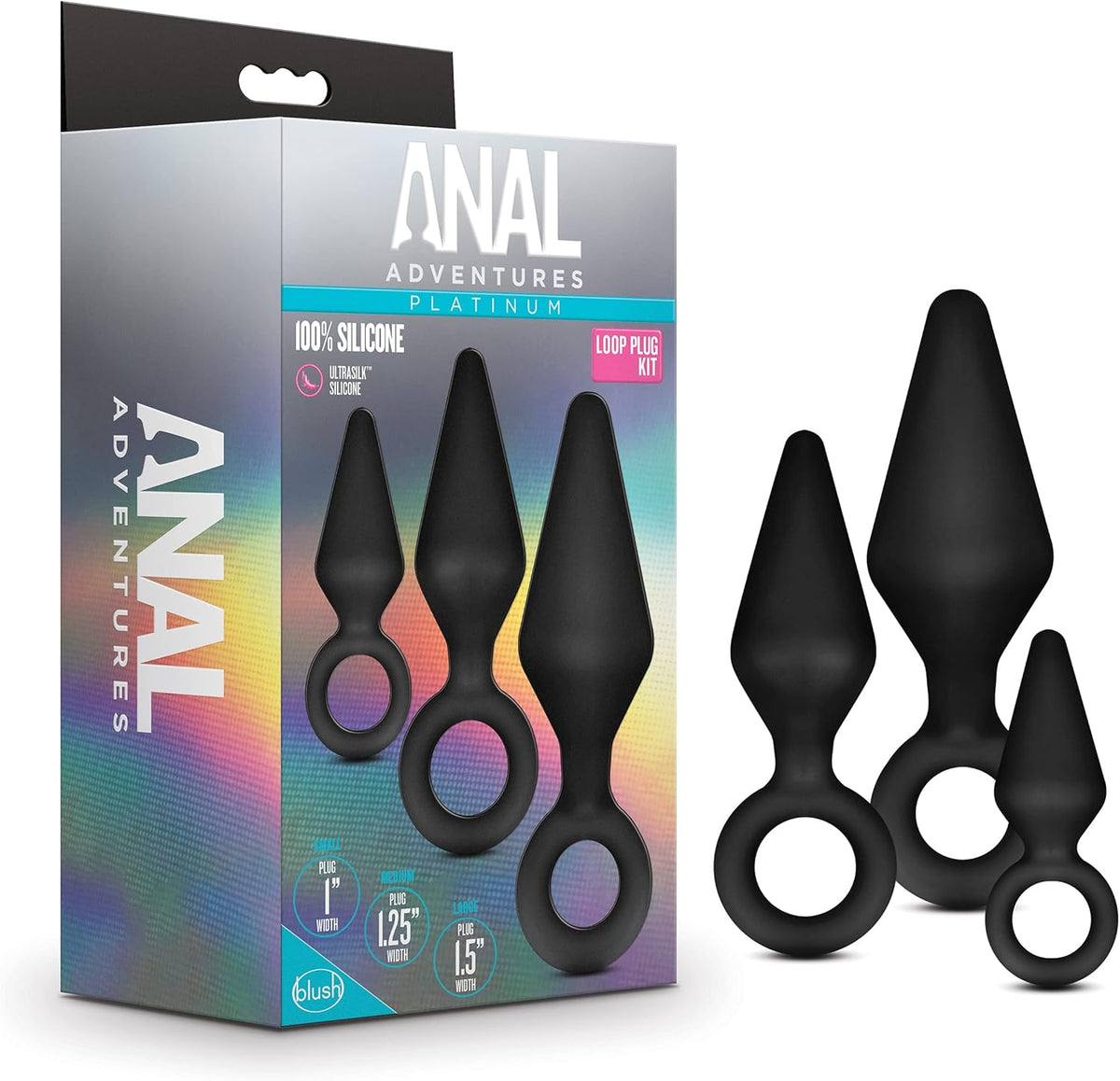 Anal Adventures Platinum Silicone Loop Plug Kit
