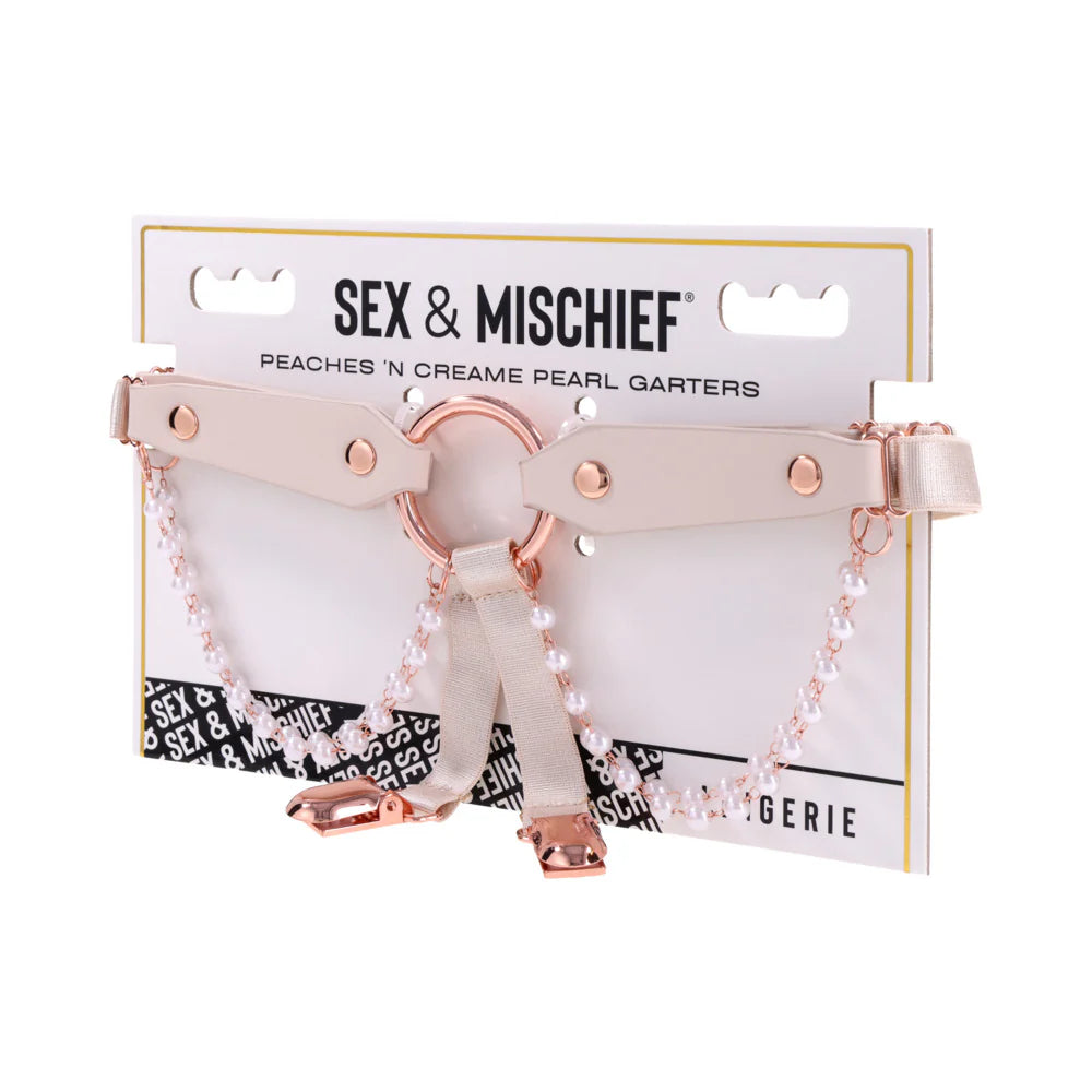 Sportsheets Sex & Mischief Peaches 'n CreaMe Pearl Garters