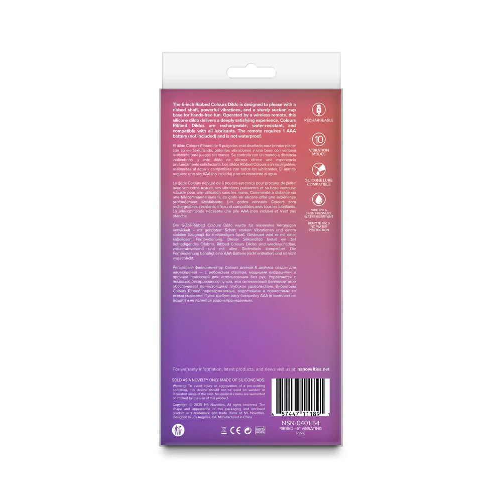 Colours Ribbed Vibrating Dildo