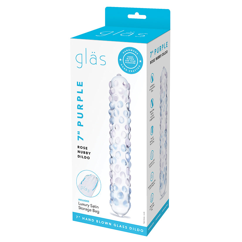 Glas Purple Rose Nubby Glass Dildo