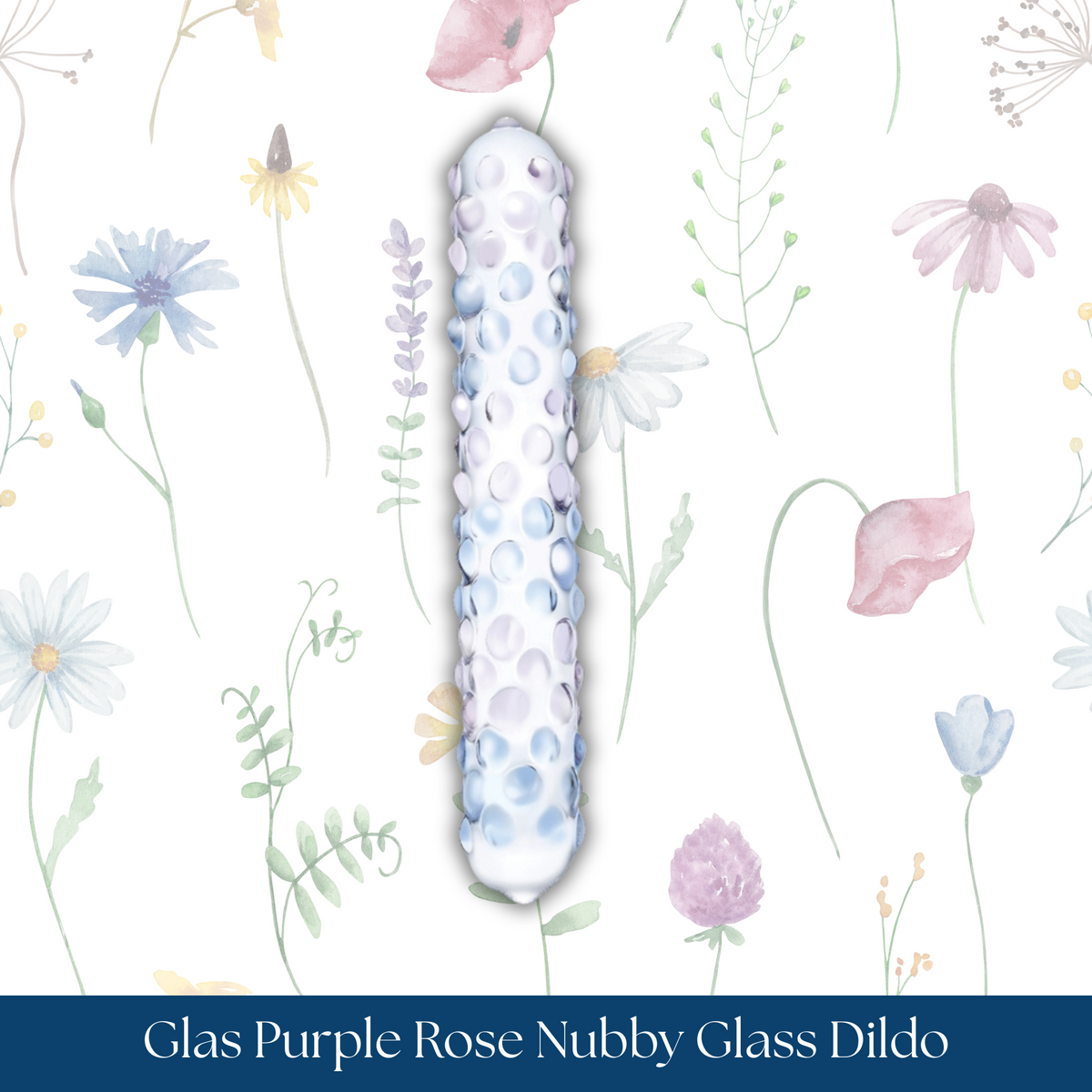 Glas Purple Rose Nubby Glass Dildo