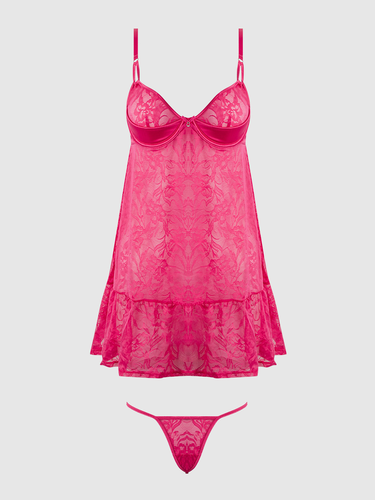 FLORA LACE BABYDOLL & G-STRING SET