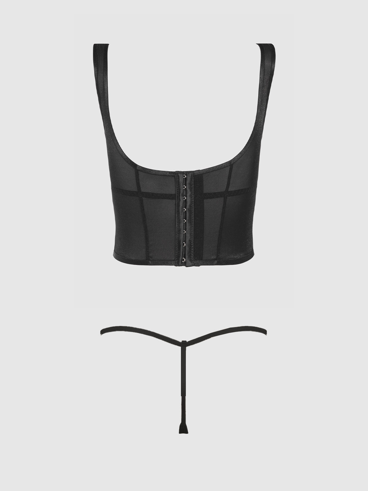 YVONE SHIMMER MESH BUSTIER & G-STRING SET