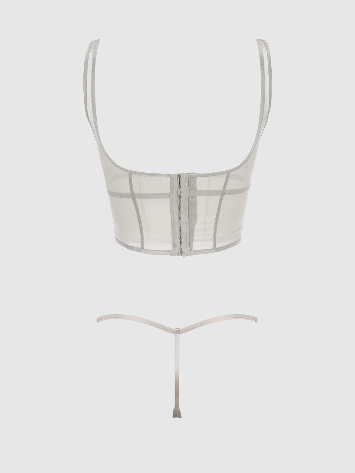YVONE SHIMMER MESH BUSTIER & G-STRING SET