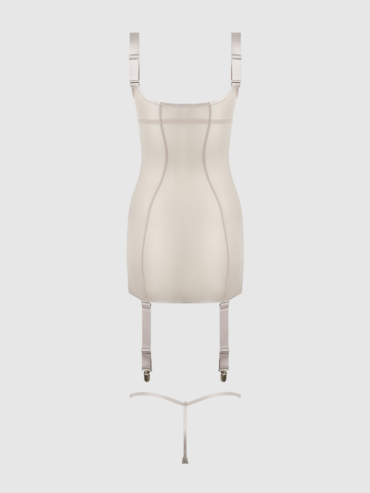 YVONE SHIMMER MESH UNDERWIRE CHEMISE & G-STRING SET