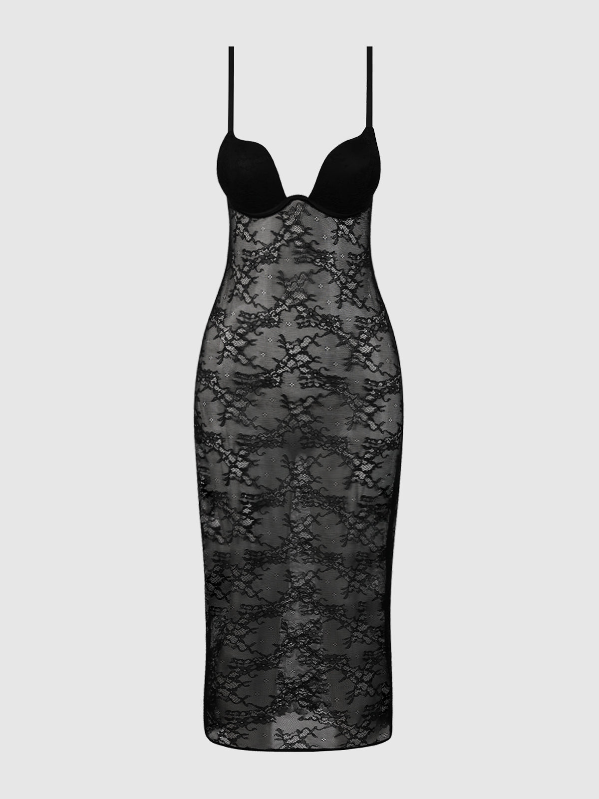 YVONE LACE PLUNGE PUSH UP GOWN