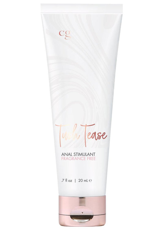 Tube of 'Tush Tease' anal stimulant on a white background