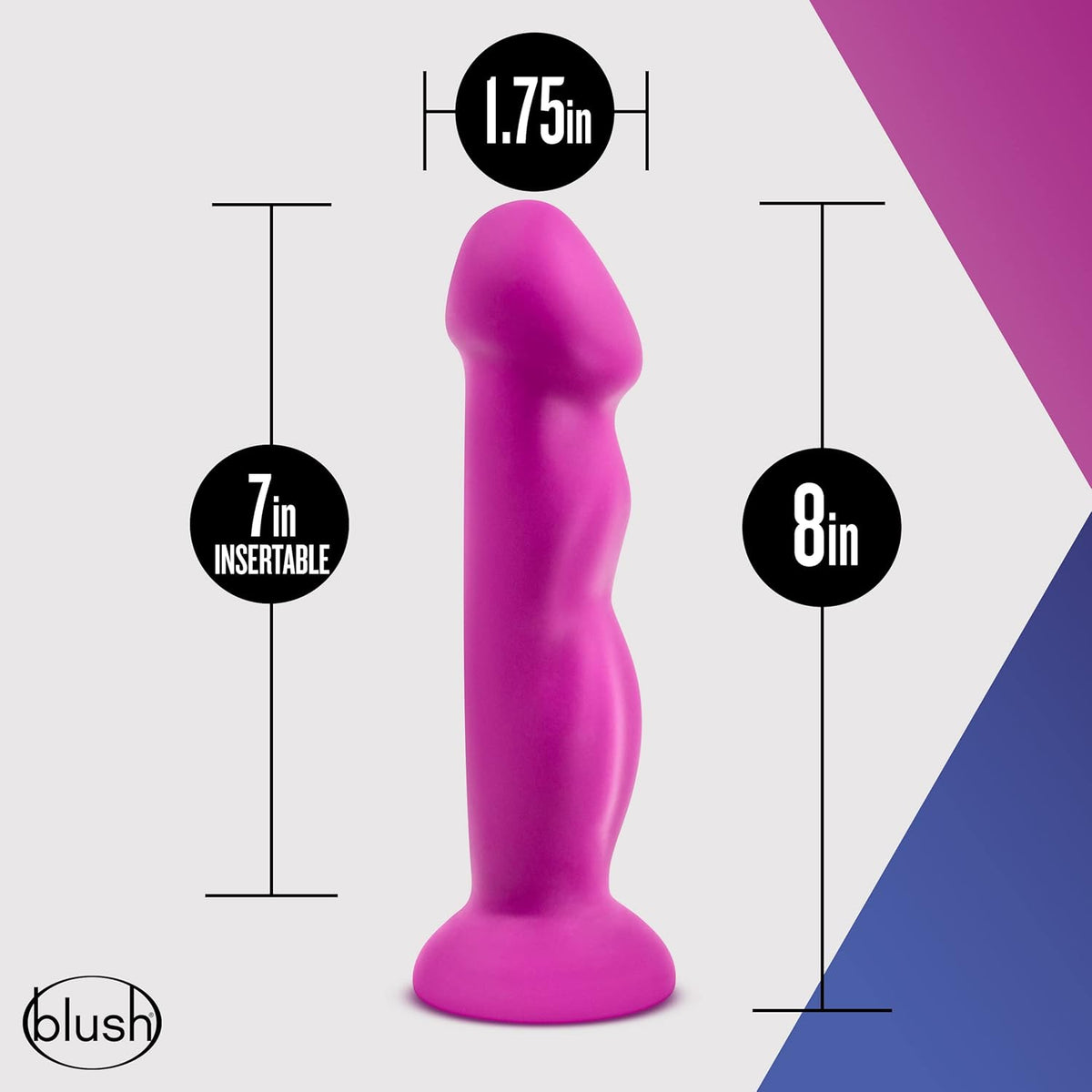 Avant D11 Suko 8 in. Dual Density Silicone Dildo Violet