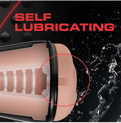 M for Men Soft & Wet Self Lubricating Masturbator Cup Ridge/Orb - Pussy - Vanilla