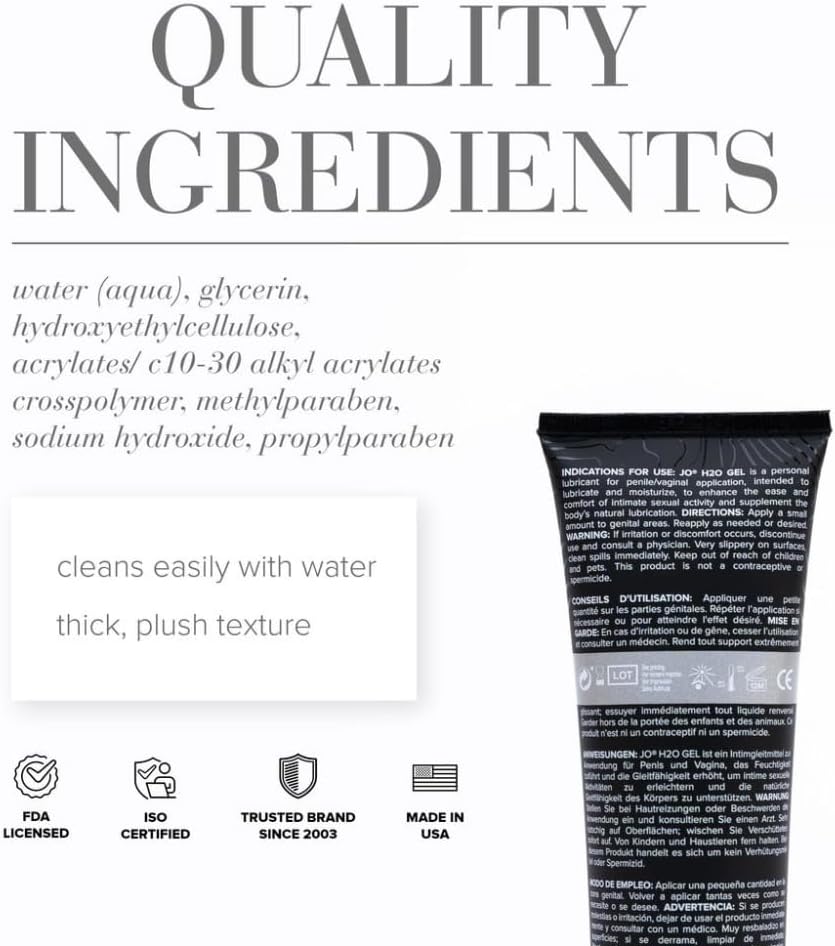 JO H2O Gel Water Based Lubricant