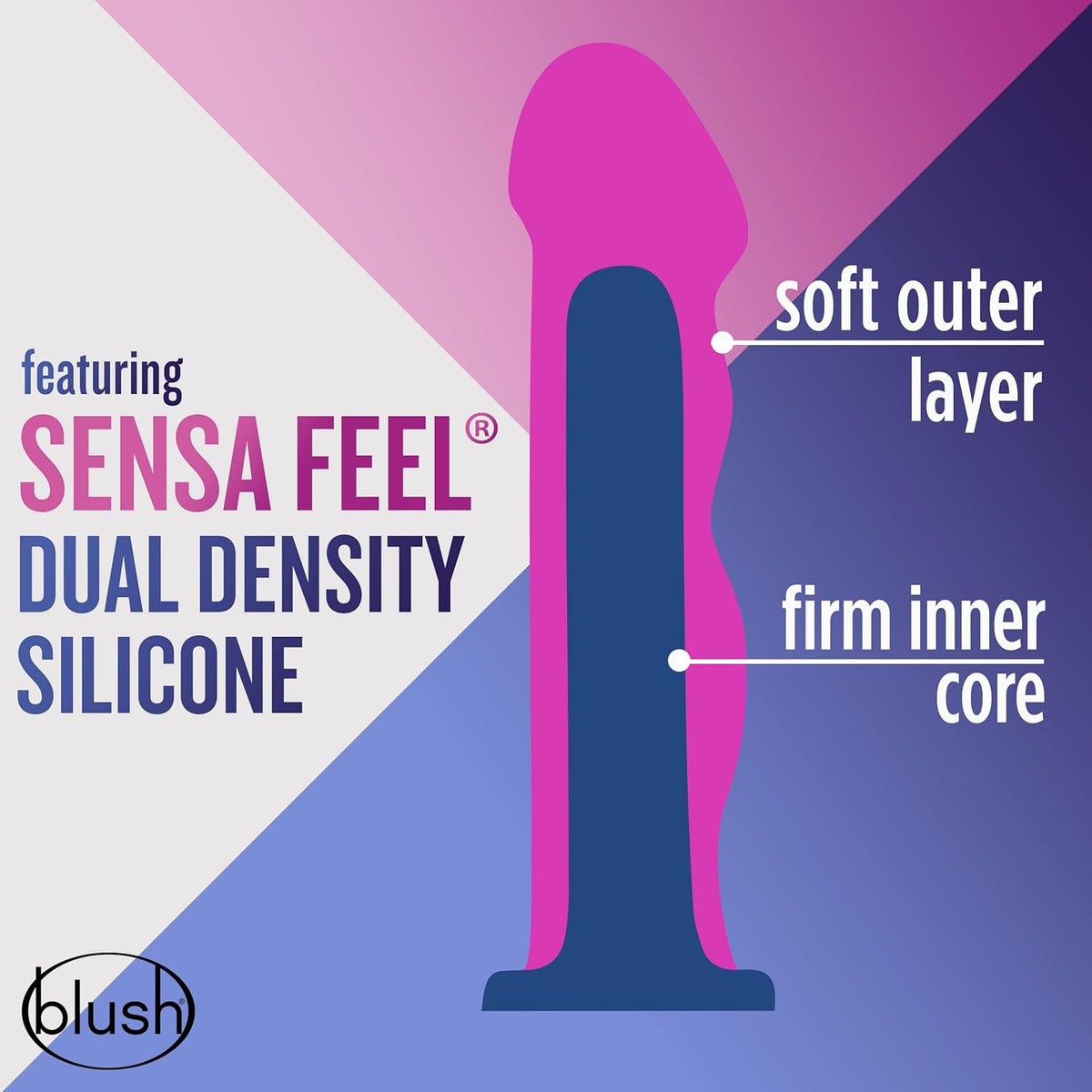 Avant D11 Suko 8 in. Dual Density Silicone Dildo Violet