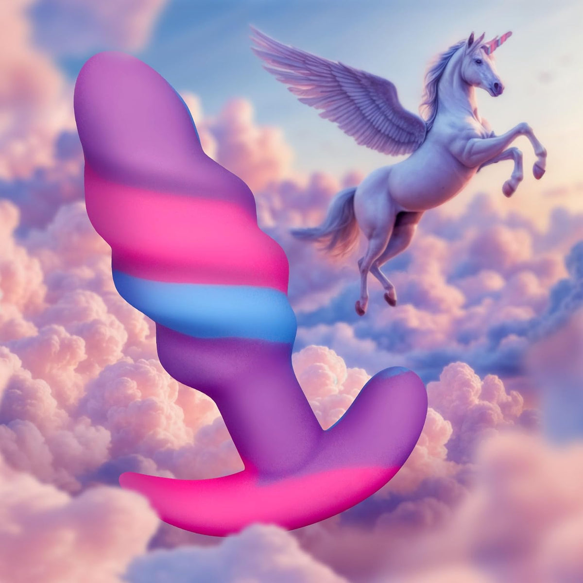 Creature Cocks Unicorn Swirl Silicone Small Butt Plug