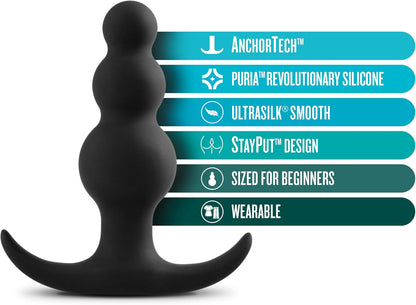 Anal Adventures Platinum Beaded Silicone Butt Plug