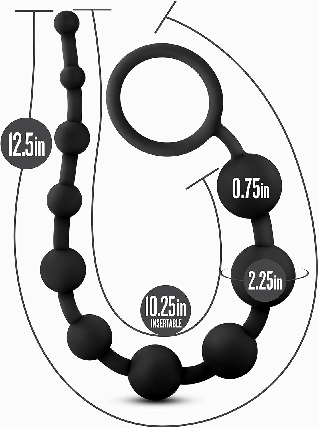 Anal Adventure Platinum Silicone 10 Anal Beads
