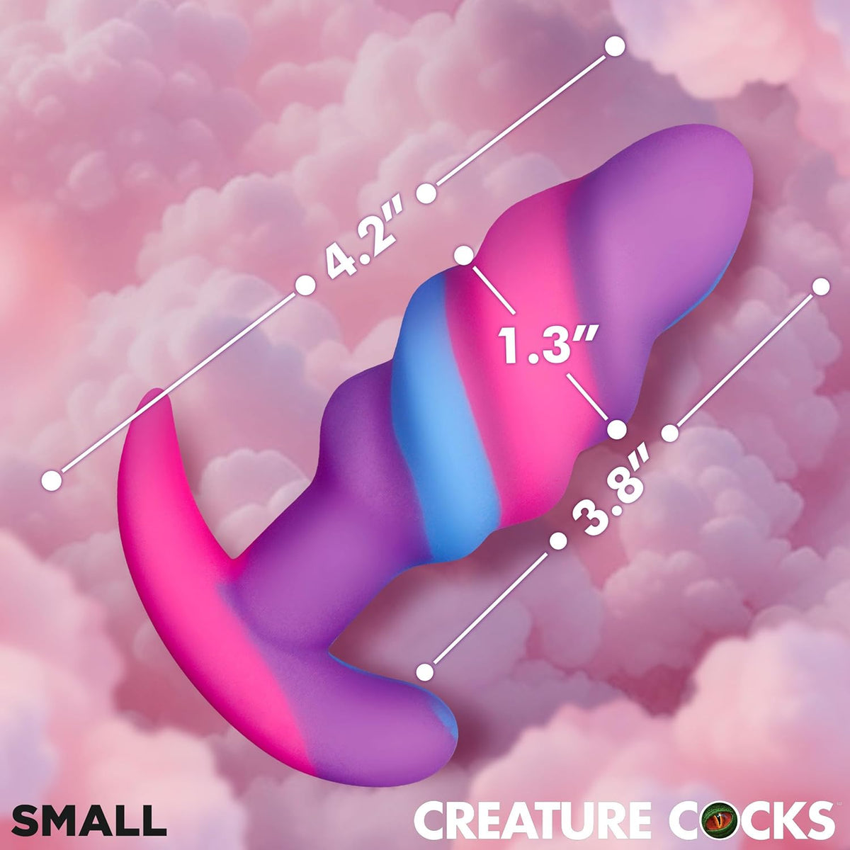 Creature Cocks Unicorn Swirl Silicone Small Butt Plug