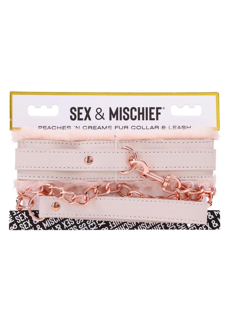 Sex & Mischief Peaches ‘n CreaMe Fur Collar & Leash