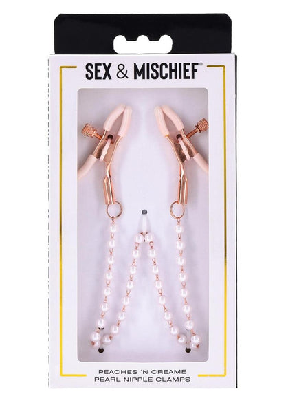 Sex & Mischief Peaches 'n CreaMe Pearl Nipple Clamps