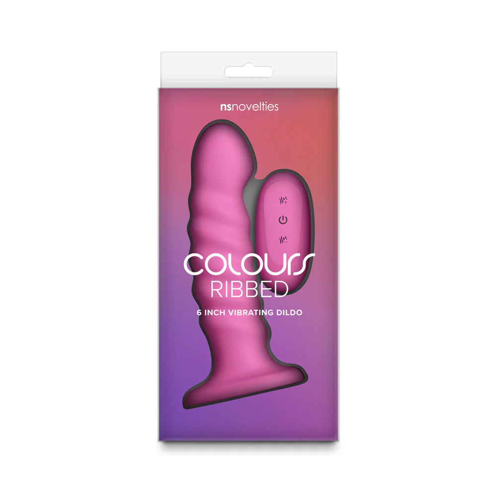 Colours Ribbed Vibrating Dildo