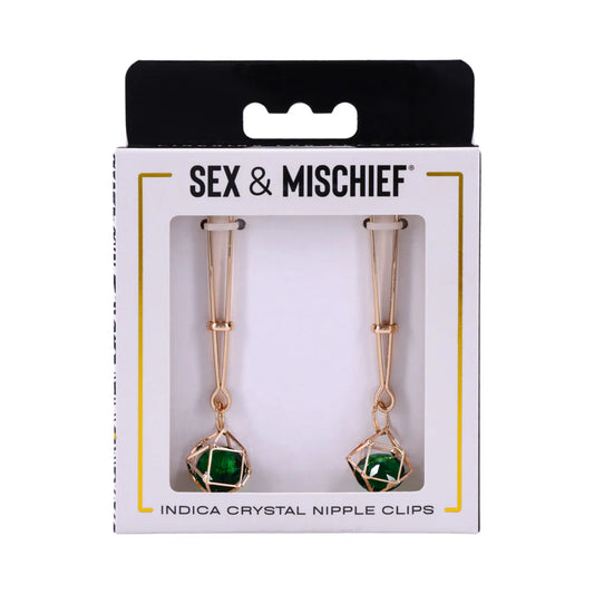 Sportsheets Sex & Mischief Indica Crystal Nipple Clips