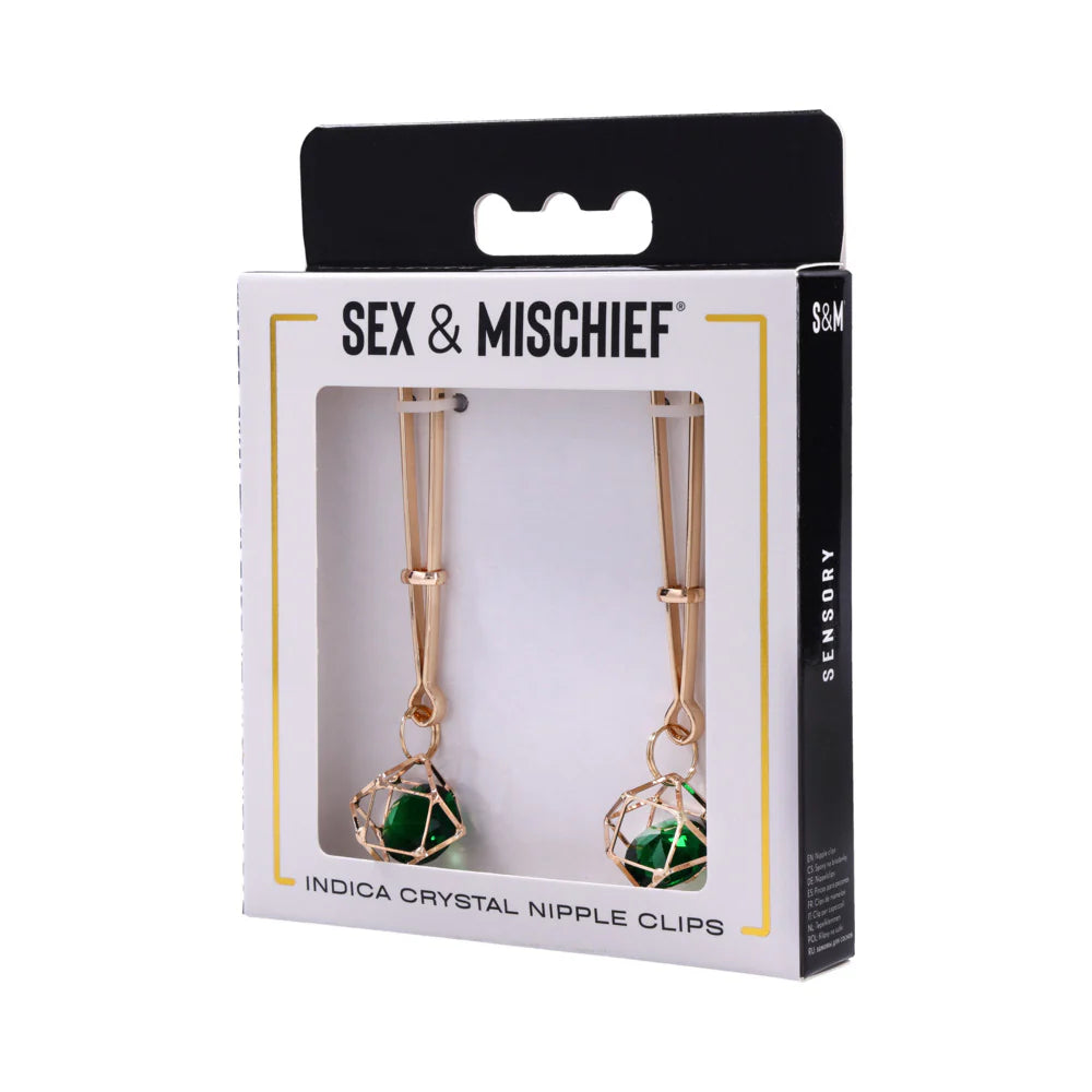 Sportsheets Sex & Mischief Indica Crystal Nipple Clips