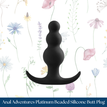 Anal Adventures Platinum Beaded Silicone Butt Plug