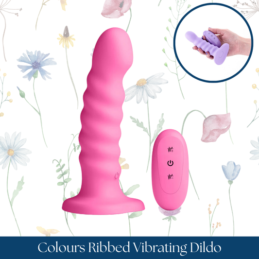 Colours Ribbed Vibrating Dildo