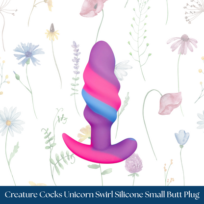 Creature Cocks Unicorn Swirl Silicone Small Butt Plug