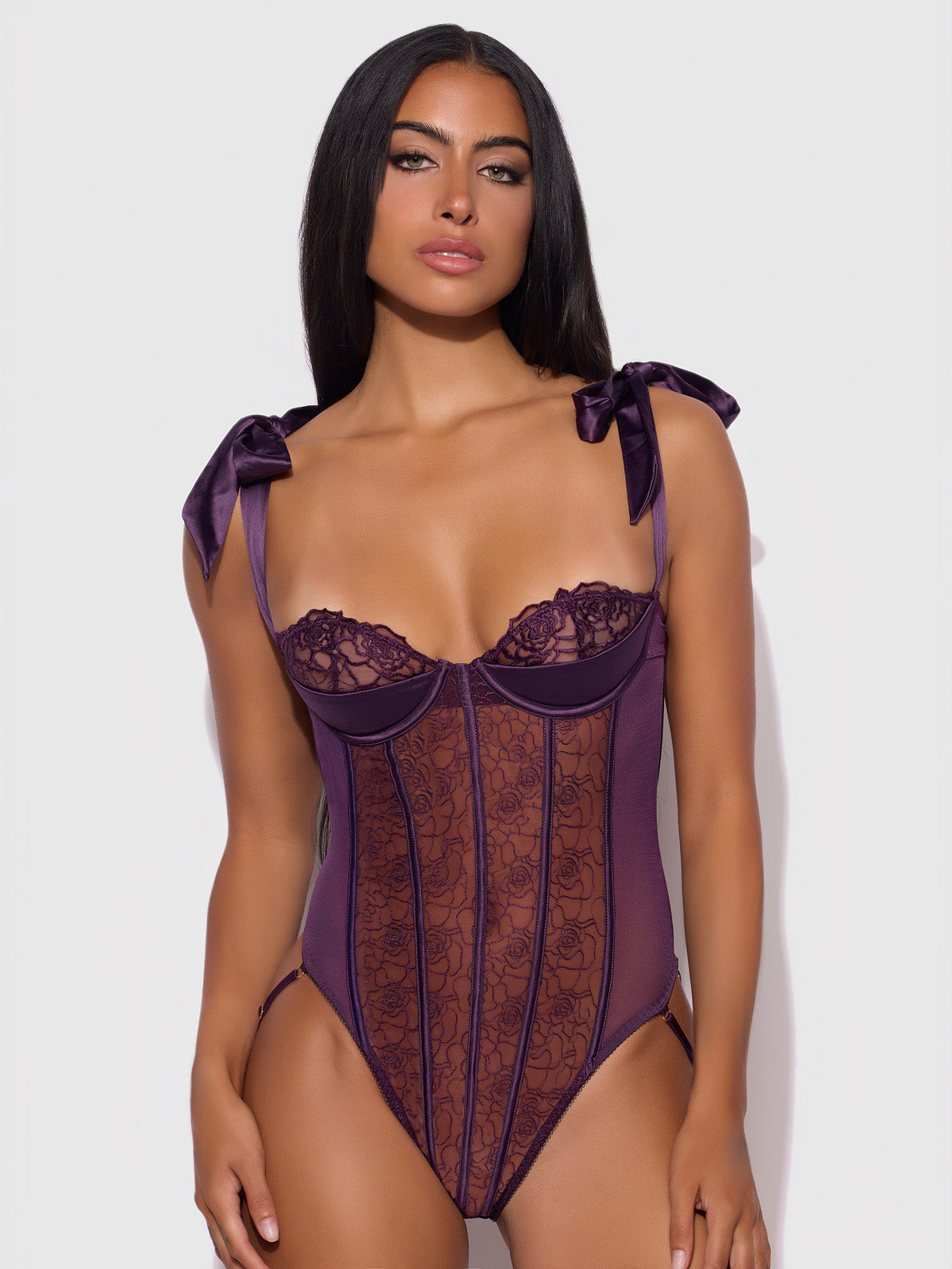 ROSALIE EMBROIDERED LACE TEDDY
