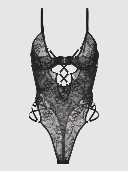 FLORA STRAPPY LACE TEDDY