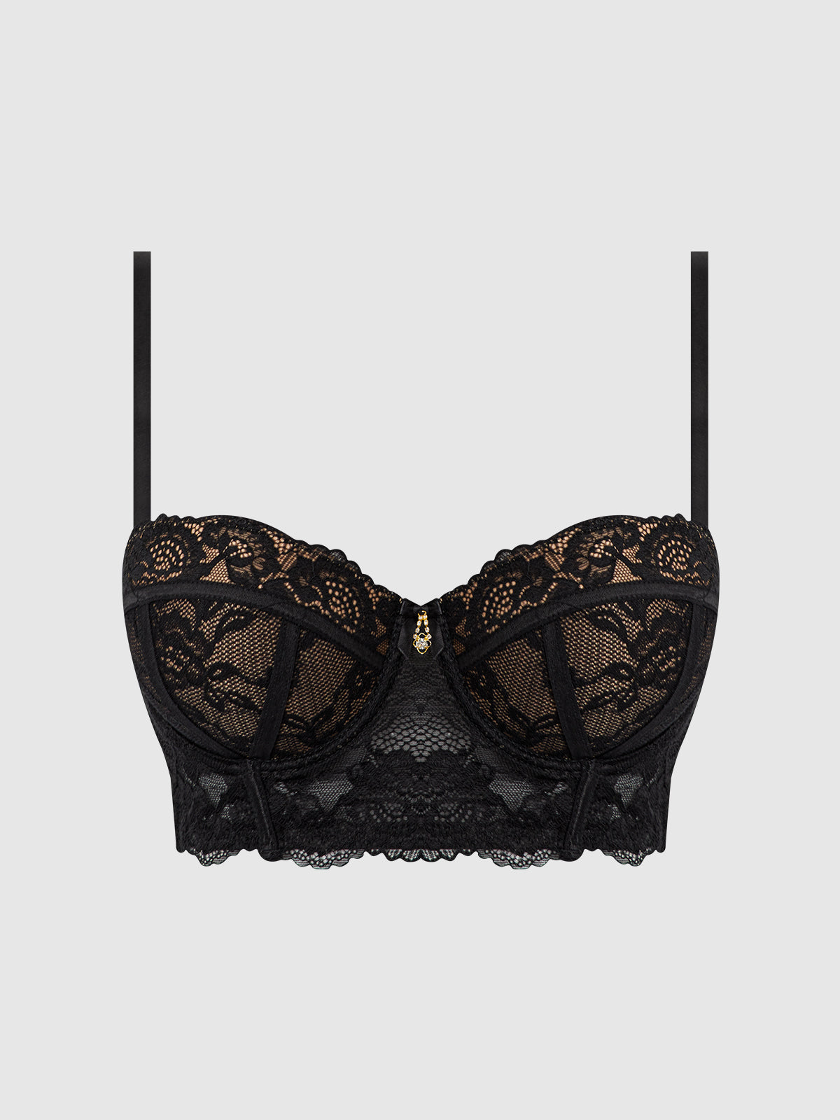 SAVANNAH LACE LONGLINE PUSH UP BALCONETTE BRA