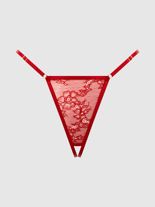 KIKI LACE CROTCHLESS & SIDE SLIDER THONG