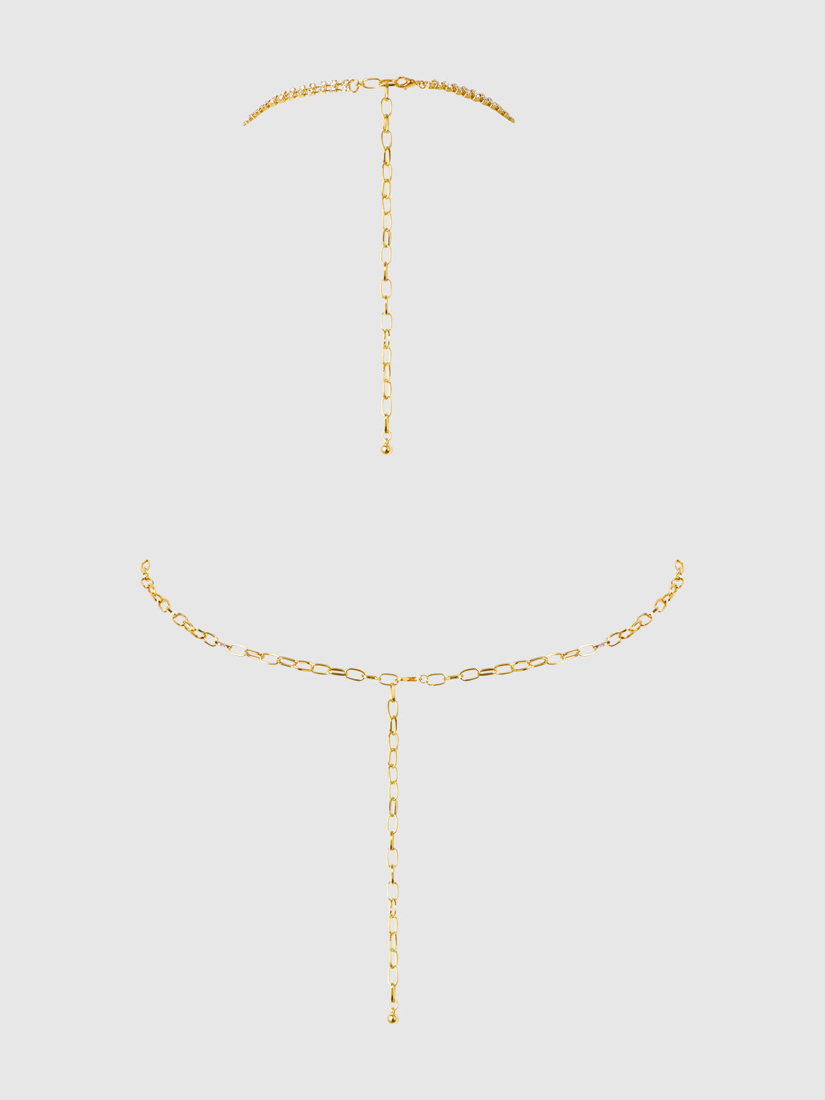 RHINESTONE NET HALTER WITH OPENABLE FRONT
