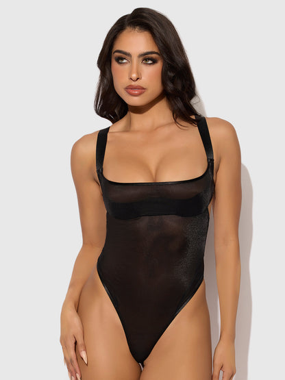 YVONE SHIMMER MESH BODYSUIT