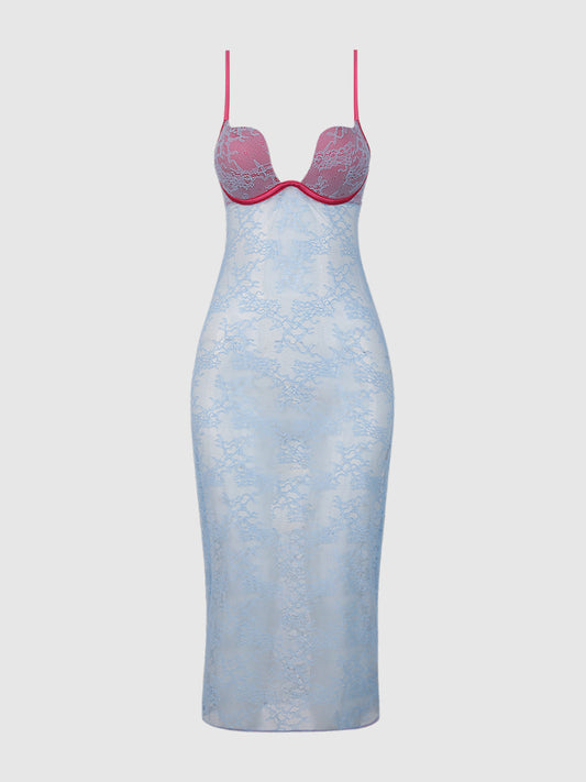 YVONE LACE PLUNGE PUSH UP GOWN