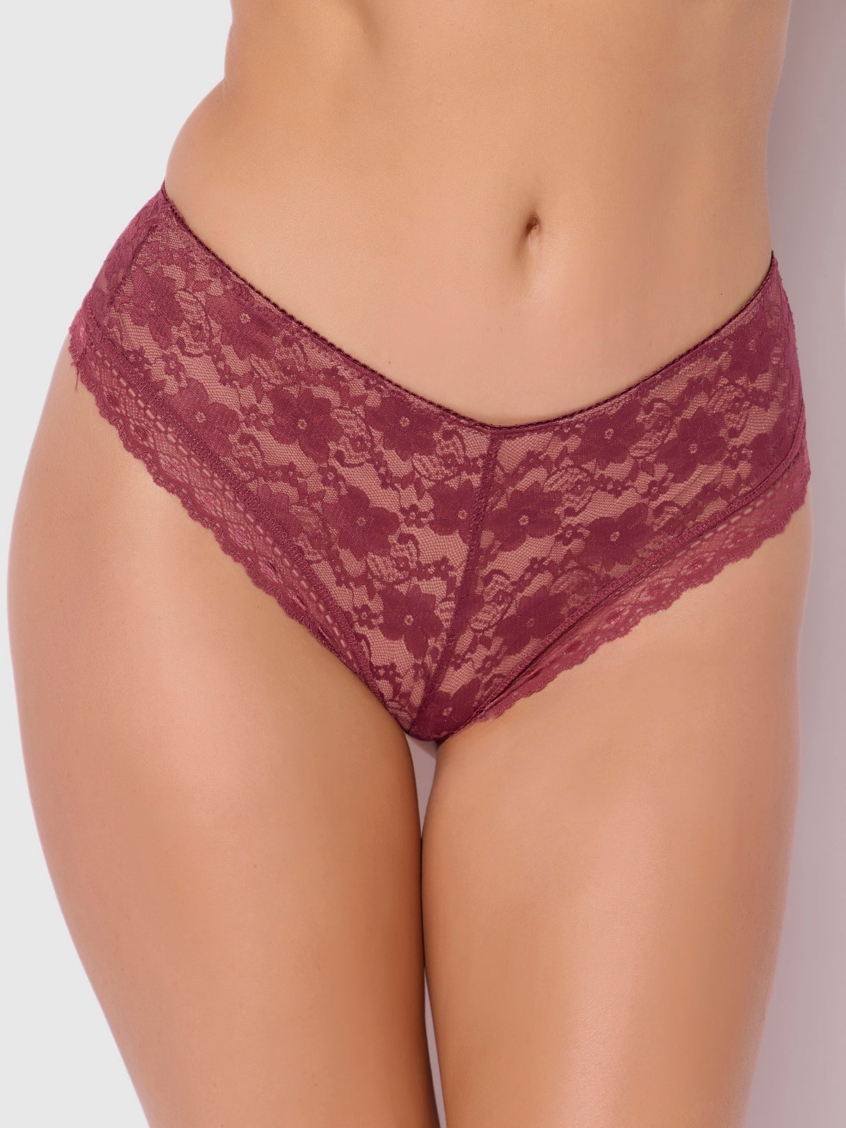 CAITLIN LACE CHEEKY WITH MESH LINING