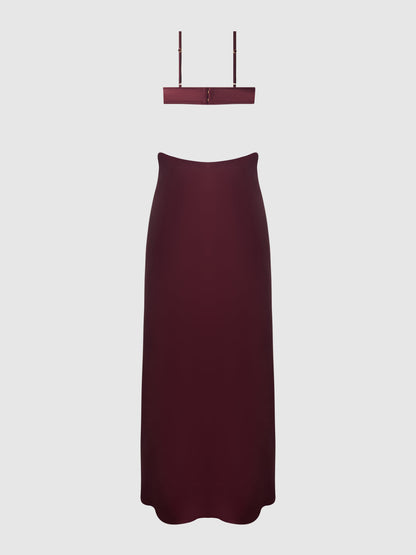 BRIGETA SATIN MONO WIRE LONG GOWN