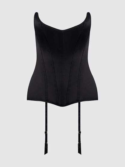 JULIET SATIN FULL BONING SCOOP NECK CORSET