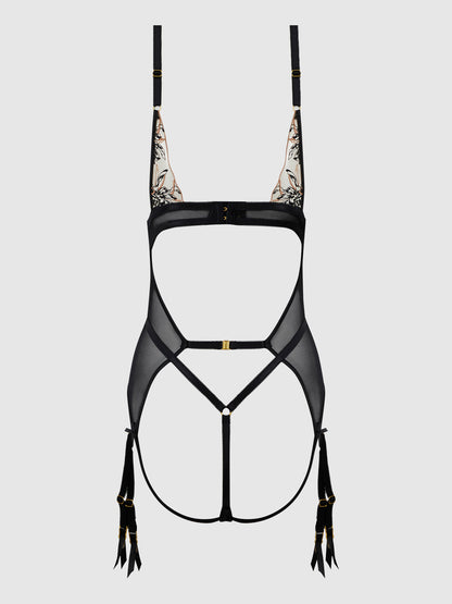 DELILAH EMBROIDERED OPEN BACK TEDDY