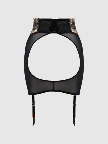DELILAH EMBROIDERED OPEN BACK HALF SKIRT