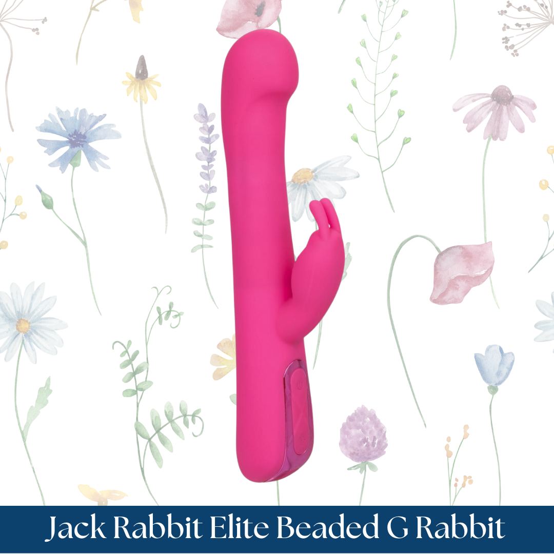 Jack Rabbit Elite Beaded G Rabbit Silicone Rechargeable Vibrator with Clitoral Stimulator