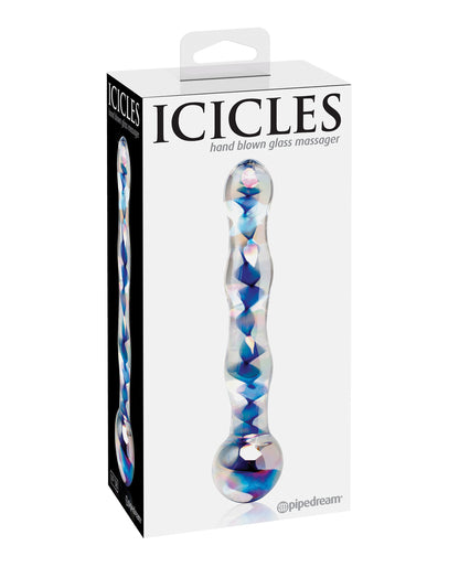 Icicles No.8-Blue Swirl 7" Dildo