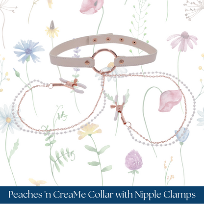 Sex & Miscielf Peaches 'n CreaMe Collar with Nipple Clamps