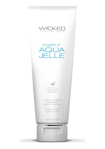 Tube of Wicked Sensual Care Simply Aqua Jelle on a white background