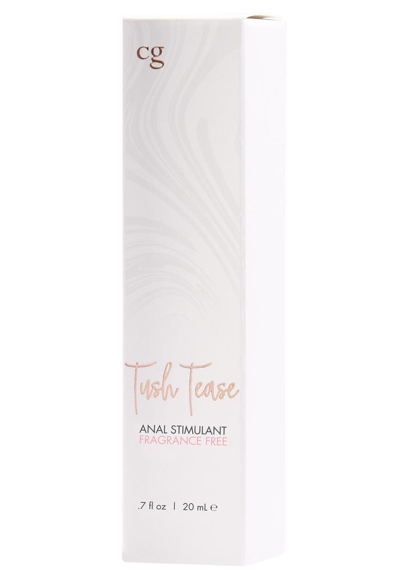 Product packaging for 'Tush Tease' anal stimulant on a white background