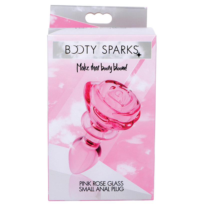 Pink Rose Glass Anal Plug-Small